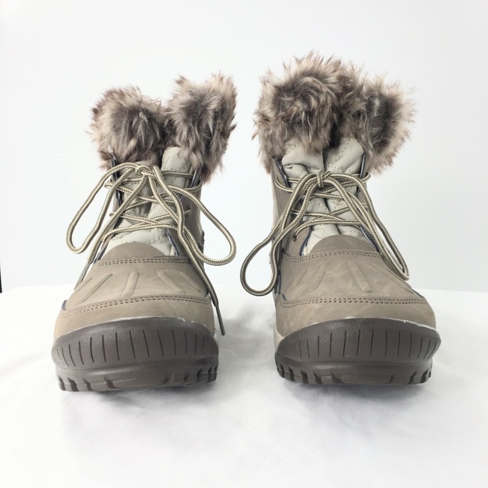 Bearpaw Women Boots Faux Fur Winter Waterproof Sheep Skin Lining Brown Sz 8 - Picture 2 of 16